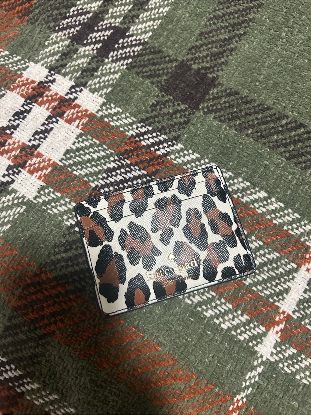 kate spade Leopard Print Card Holder - Brown/Black/White